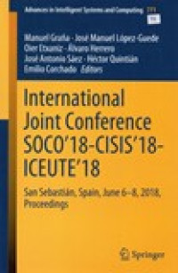 INTERNATIONAL JOINT CONFERENCE SOCO'18-CISIS'18-ICEUTE'18