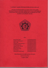 Program Hibah Desa Binaan - Aplikasi Monitoring Kadar Air Pada Kopi Menggunakan Sensor Timbangan Pada Jintarkop (Jemuran Pintar Kopi) Berbasis Android Dan Iot Di Desa Kalibaru Manis