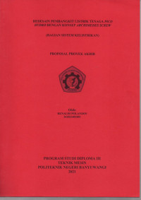 REDESAIN PEMBANGKIT LISTRIK TENAGA PICO HYDRO DENGAN KONSEP ARCHIMEDES SCREW ( BAGIAN SISTEM KELISTRIKAN )