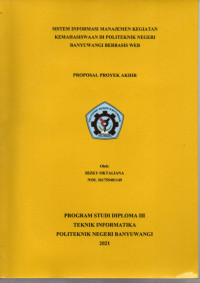 SISTEM INFORMASI MANAJEMEN KEGIATAN KEMAHASISWAAN DIPOLITEKNIK NEGERI BANYUWANGI BERBASIS WEB