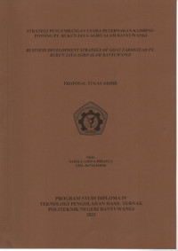 STRATEGI PENGEMBANGAN USAHA PETERNAKAN KAMBING POTONG PT. RUKUN JAYA AGRO ALAM BANYUWANGI