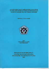 ANALISA KEKUATAN TARIK PENGELASAN SMAW 3G PADA JOIN OVER GAP DENGAN PENGGUNAAN BACKING CERAMIC DAN BUTTERING METHOD