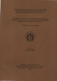 STRATEGI PEMASARAN PRODUK BEKAMAL HOME INDUSTRY DI DESA GINTANG KECAMATAN BLIMBINGSARI KABUPATEN BANYUWANGI