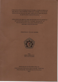 STRATEGI PENGEMBANGAN LIMBAH BIOGAS (BIO-SLURRY) KELOMPOK TERNAK 