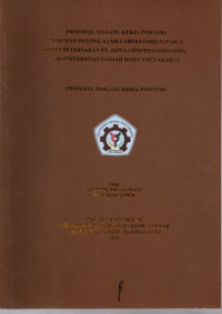 PROPOSAL MAGANG KERJA INDUSTRI DIRUMAH POTONG AYAM LABORATORIUM PASCA PANEN PETERNAKAN PT. JAPFA COMFEED INDONESIA TBK UNIVERSITAS GADJAH MADA YOGYAKARTA