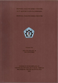 PROPOSAL MAGANG KERJA INDUSTRI DI PT. KEPUPUN PAWANA INDONESIA