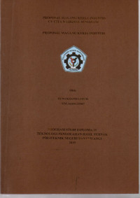 PROPOSAL MAGANG KERJA INDUSTRI CV. CITA NASIONAL SEMARANG