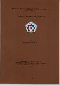 PROPOSAL MAGANG KERJA INDUSTRI PT. AGRO JAYA KARKAS UNGGUL