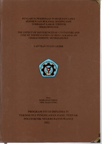 PENGARUH PERBEDAAN WADAH LAMA FERMENTASIBEKAMAL DAGING SAPI TERHADAP KARAKTERISTIK MIKROBIOLOGI