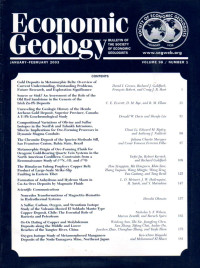 ECONOMIC GEOLOGY BULLETIN OF THE SOCIETY OF ECONOMIC GEOLOGISTS