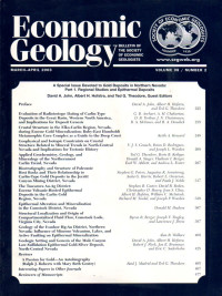 ECONOMIC GEOLOGY BULLETIN OF THE SOCIETY OF ECONOMIC GEOLOGISTS