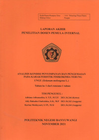 LAPORAN AKHIR PENELITIAN DOSEN PEMULA INTERNAL (ANALISIS KONDISI PENYIMPANAN DAN PENGEMASAN PADA KARAKTERISTIK FISIKOKIMIA TERUNG UNGU (SOLANUM MELONGENA L)