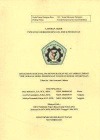 LAPORAN AKHIR PENELITIAN BERBASIS RENCANA INDUK PENELITIAN (BIO SEEDING BLOCK DALAM MENINGKATKAN NILAI TAMBAH LIMBAH TEBU SEBAGAI MEDIA PERSEMAIAN TANAMAN RAMAH LINGKUNGAN)