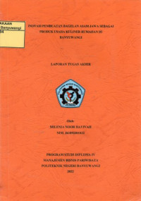 INOVASI PEMBUATAN BAGELAN ASAM JAWA SEBAGAI PRODUK USAHA KULINER RUMAHAN DI BANYUWANGI