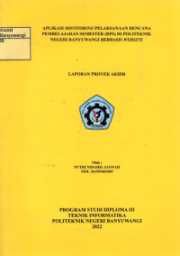 APLIKASI MONITORING PELAKSANAAN RENCANA PEMBELAJARAN SEMESTER (RPS) DI POLITEKNIK NEGERI BANYUWANGI BERBASIS WEBSITE