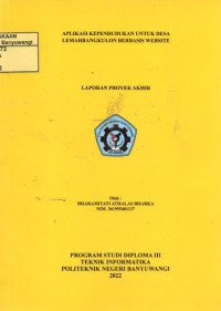 APLIKASI KEPENDUDUKAN UNTUK DESA LEMAHBANG KULON BERBASIS WEBSITE