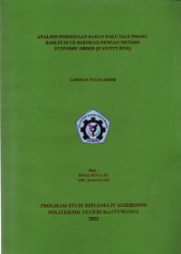 ANALISIS PERSEDIAAN BAHAN BAKU SALE PISANG BARLIN DI UD BAROKAH DENGAN METODE ECONOMIC ORDER QUANTITY (EOQ)