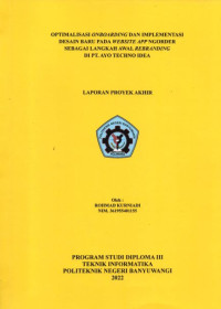 OPTIMALISASI ONBOARDING DAN IMPLEMENTASI DESAIN BARU PADA WEBSITE APP NGORDER SEBAGAI LANGKAH AWAL REBRANDING DI PT.AYO TECHNO IDEA
