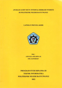 APLIKASI AUDIT MUTU INTERNAL BERBASIS WEBSITE DI POLITEKNIK NEGERI BANYUWANGI