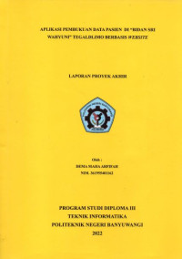 APLIKASI PEMBUKUAN DATA PASIEN DI BIDAN SRI WAHYUNI TEGALDLIMO BERBASIS WEBSITE