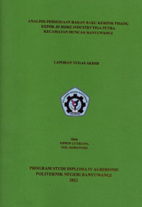 ANALISIS PERSEDIAAN BAHAN BAKU KERIPIK PISANG KEPOK DI HOME INDUSTRY TIGA PUTRA KECAMATAN MUNCAR BANYUWANGI