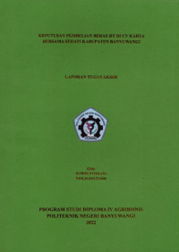 KEPUTUSAN PEMBELIAN BERAS HT DI CV KARYA BERSAMA SEHATI KABUPATEN BANYUWANGI