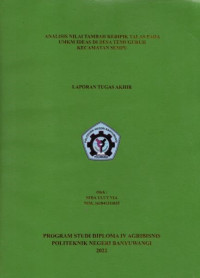 PROSES PENGOLAHAN LAHAN TEBU (SACCHARUM OFFICINARUM) DI PT SINERGI GULA NUSANTARA UNIT PABRIK GULA GLENMORE