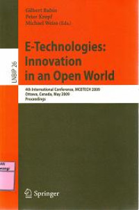 E-TECHNOLOGIES : INNOVATION IN AN OPEN WORLD