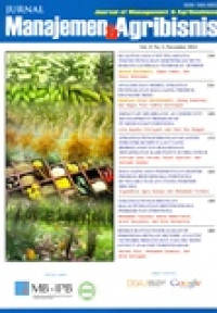 Image of Jurnal Manajemen dan Agribisni Vol.11 No.3, November 2014 ISSN 1693-5853