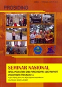 prosiding Seminar Nasional Hasil Penelitian dan Pengabdian Masyarakat Politeknik Negeri Jember Tahun 2016, ISBN : 978-602-14917-2-0, IbM Kelurahan Sobo Banyuwangi Dalam Pemberdayaan Ibu Rumah Tangga Non Produktif, Politeknik Negeri Jember, September 2016