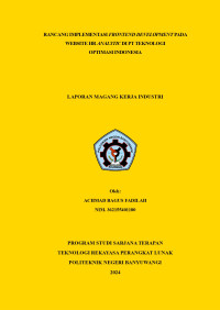 IMPLEMENTASI FRONTEND DEVELOPMENT UNTUK \R\NSISTEM MANAJEMEN KANDIDAT DAN PEREKRUTAN PADA WEBSITE HR ANALYTIC DI PT. TEKNOLOGI OPTIMASI INDONESIA