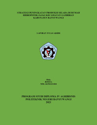 STRATEGI PENINGKATAN PRODUKSI SELADA DI RUMAH HIDROPONIK JAJAG KECAMATAN GAMBIRAN KABUPATEN BANYUWANGI