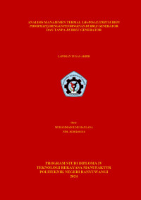 ANALISIS MANAJEMEN TERMAL LiFePO4 (LITHIUMIRON PHOSPHATE) DENGAN PENDINGINAN BUBBLE GENERATOR DAN TANPA BUBBLE GENERATOR