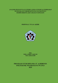 ANALISIS PENGGUNAAN STIMULANSIA LENGKUAS TERHADAP \R\NPENINGKATAN PRODUKTIVITAS GETAH PINUS \R\NDI RPH SEROYO, KECAMATAN SONGGON