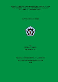 RESPON PEMBERIAN PUPUK ORGANIK CAIR (POC) KULIT PISANG KEPOK TERHADAP PERTUMBUHAN TANAMAN BAYAM HIJAU (AMARANTHUS VIRIDIS L.)