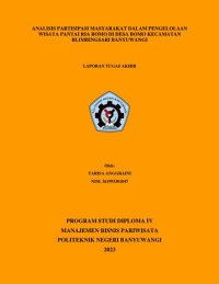 ANALISIS PARTISIPASI MASYARAKAT DALAM PENGELOLAAN WISATA PANTAI RIA BOMO DI DESA BOMO KECAMATAN BLIMBINGSARI BANYUWANGI
