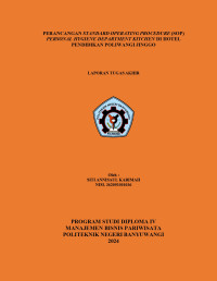 PERANCANGAN STANDARD OPERATING PROCEDURE (SOP)\R\NPERSONAL HYGIENE DEPARTMENT KITCHEN DI HOTEL\R\NPENDIDIKAN POLIWANGI JINGGO