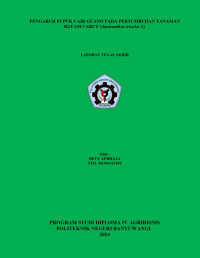 Image of PENGARUH PUPUK CAIR GUANO PADA PERTUMBUHAN TANAMAN BAYAM CABUT (AMARANRHUS TRICOLOR L.)