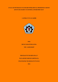 EVALUASI PENERAPAN STANDAR OPERASIONAL PROSEDUR IN-ROOM DINING DI GOLDEN TULIP HOLLAND RESORT BATU