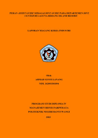 PERAN ASSIST GUIDE SEBAGAI DIVE GUIDE PADA DEPARTEMEN DIVE CENTER DI LAGUNA REDANG ISLAND RESORT