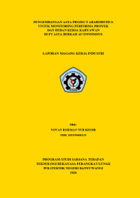 PENGEMBANGAN ASTA PROJECT ABAROBOTICS UNTUK MONITORING PERFORMA PROYEKDAN BEBAN KERJA KARYAWAN DI PT ASTA BERKAH AUTONOMOUS