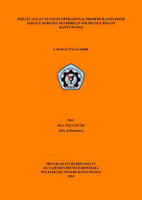 PERANCANGAN STANDAR OPERASIONAL PROSEDUR (SOP) ROOM SERVICE DI HOTEL PENDIDIKAN POLIWANGI JINGGO BANYUWANGI