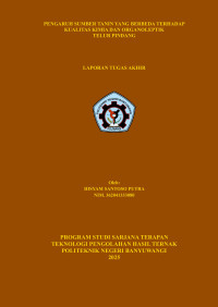 PENGARUH SUMBER TANIN YANG BERBEDA TERHADAP KUALITAS KIMIA DAN ORGANOLEPTIK TELUR PINDANG