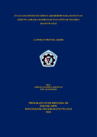 EVALUASI SISTEM PLUMBING AIR BERSIH PADA BANGUNAN GEDUNG ASRAMA MADRASAH TSANAWIYAH NEGERI 1 BANYUWANGI