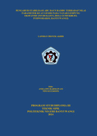 PENGARUH STABILISASI ABU DAUN BAMBU TERHADAP NILAI PARAMETER KUAT GESER PADA TANAH LEMPUNG EKSPANSIF (STUDI KASUS, DESA GUMUKREJO, PURWOHARJO, BANYUWANGI)