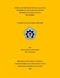 PEMBUATAN FRONTEND FITUR AMATAN DAN PEMERIKSAAN KSA PADI PADA SISTEM INFORMASI TANAMAN PANGAN BPS JEMBER