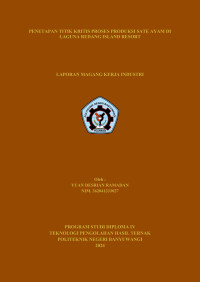 PENETAPAN TITIK KRITIS PROSES PRODUKSI SATE AYAM DI LAGUNA REDANG ISLAND RESORT