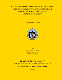 RANCANG BANGUN SISTEM SURVEI KEPUASAN PEMANGKU KEPENTINGAN BERBASIS WEB DI POLITEKNIK NEGERI BANYUWANGI MENGGUNAKAN METODE EXTREME PROGRAMMING