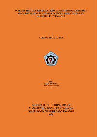 ANALISIS TINGKAT KESUKAAN KONSUMEN TERHADAP PRODUK MACARON SESUAI STANDARD RECIPE EL SHOP GANDRUNG éL HOTEL BANYUWANGI