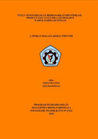 UPAYA PENGEMBANGAN BERDASARKAN IDENTIFIKASI PRODUCT LIFE CYCLE (PLC) STUDI KASUS WADUK DARMA KUNINGAN